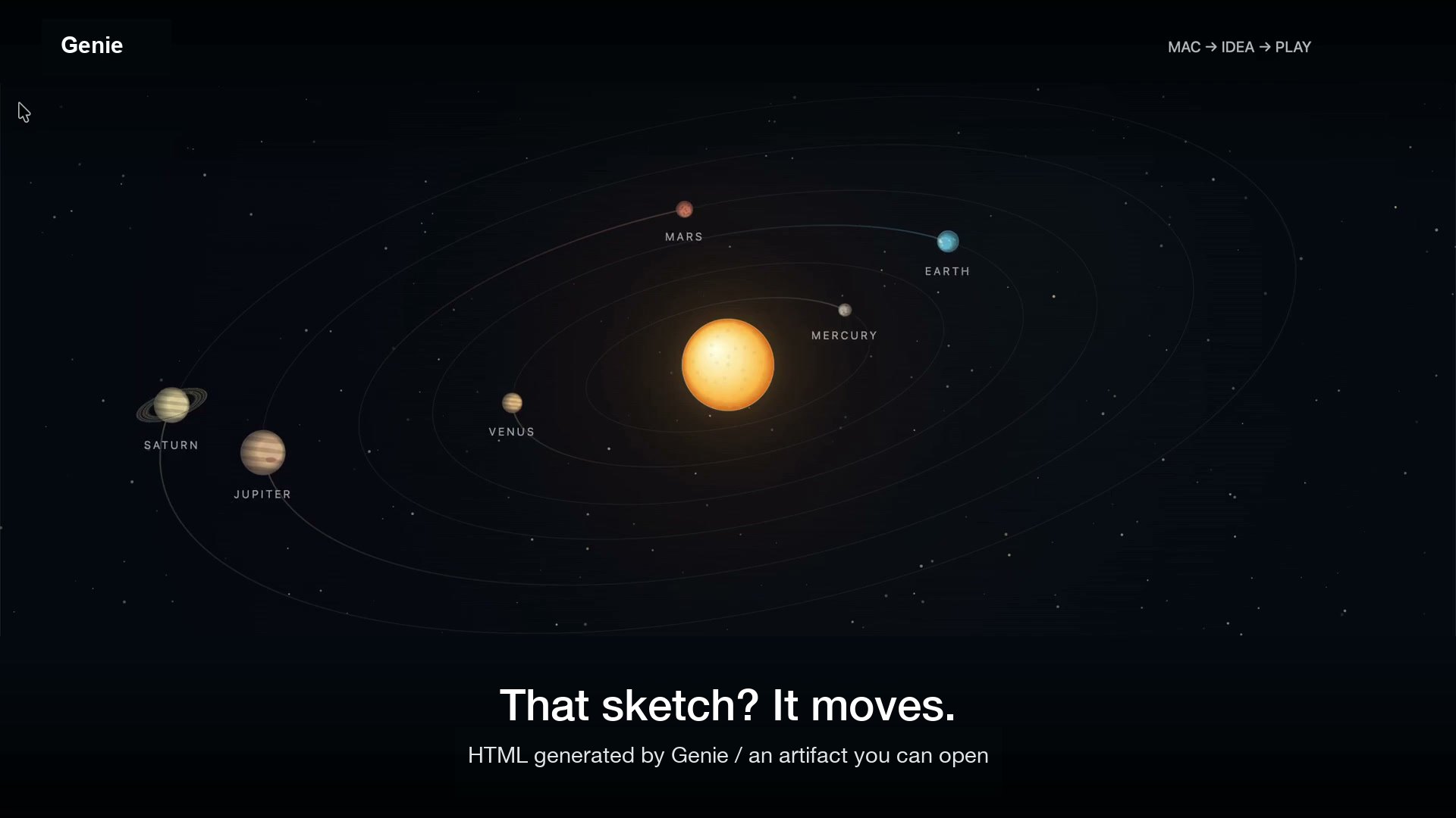 The interactive planet artifact from the Genie demonstration